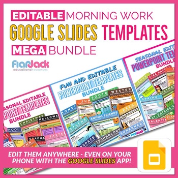 Preview of Editable Morning Work GOOGLE SLIDES Templates MEGA Bundle