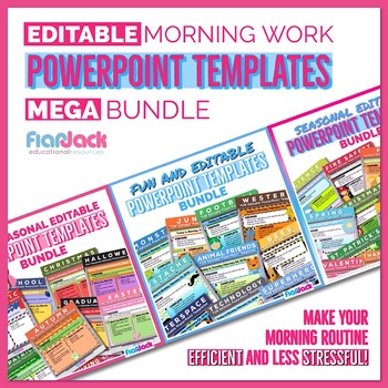 Preview of Editable Morning Work PowerPoint Templates MEGA Bundle