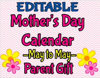 Preview of Editable Mother's Day/ Any Occasion Calendar Gift