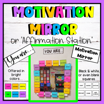Editable Motivation Mirror or Affirmation Station by Ms Harmon In Color
