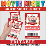 Editable Movie Night Ticket Template | DIY Cinema Invitati