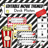 Editable Movie Themed Desk Plates / Name Tags