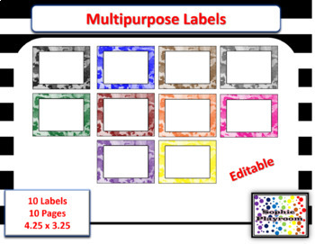 Preview of Editable Multipurpose Labels