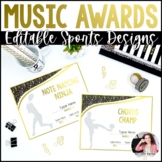 Editable End of Year Sports and Athletes Music Awards Cert
