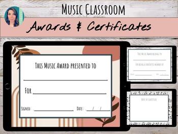 Preview of Editable Music Certificates, End of Year Awards, & Thank You Notes