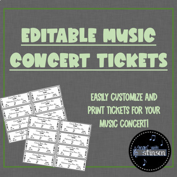 Preview of Editable Music Concert Tickets