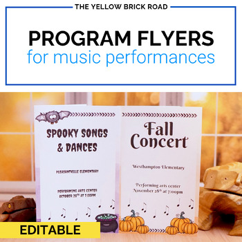 Preview of Editable Music Program Flyers - music brochures - music concert flyers