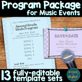 Editable Music Programs, Save the Dates, & Letters Home: P