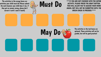 Editable Must Do May Do Choice Board Template By Emily Schoolcraft