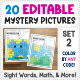Editable Mystery Pictures - Set 2 - Color by Sight Words, 