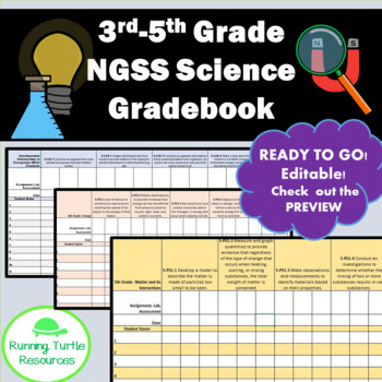 Preview of Science Grade Book- Editable (3rd-5th Grade)