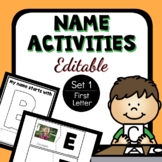 Editable Name Activities-Set 1 | First Letter | Name Pract
