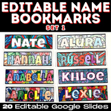 Editable Name Coloring Bookmarks: Set #1