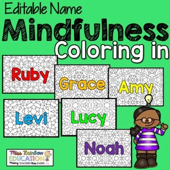 Preview of Editable Name Coloring In (Mindfulness)