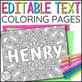 Editable Name Coloring Pages | Student Names Activity | Pr