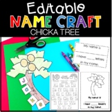 Editable Name Craft Chicka Tree Back to School