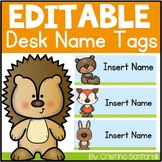 Woodland Animals Editable Name Desk Tags