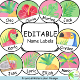 Tropical Name Labels | Editable