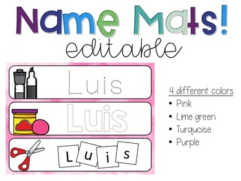 Preview of Editable Name Mats