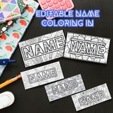 Editable Coloring Name Tags & Bookmarks ,Editable Name (Mi