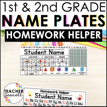 Preview of Editable Desk Name Plate / Student Desk Name Tags / 1st and 2nd Grade