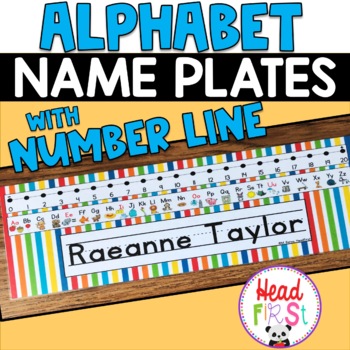 Preview of Editable Desk Name Tags Plates with Handwriting Lines Homework Helper