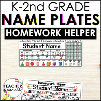 Preview of Editable Desk Name Plate / Student Desk Name Tags / K - 2nd Grade