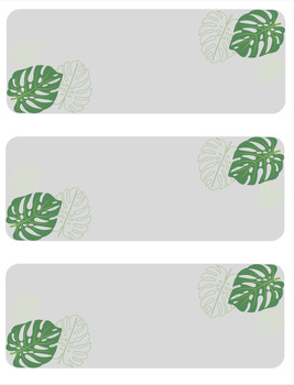 Preview of Editable Name Plates-Monstera Theme (Google Slides)