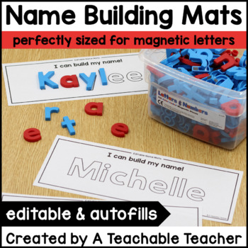 Preview of Editable Name Practice Mats for Magnetic Letters