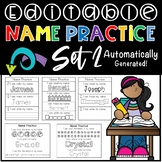 Editable Name Practice Tracing Writing Fine Motor Workshee