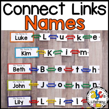 Preview of Editable Linking Chains Name Spelling Activity for Preschool and Kindergarten