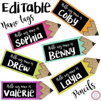 editable name tags by christines crafty creations tpt