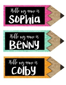 Editable Name Tags by Christine's Crafty Creations | TpT