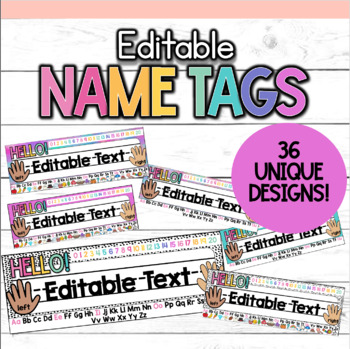 Editable Name Tags by Teaching The Tinies | TPT