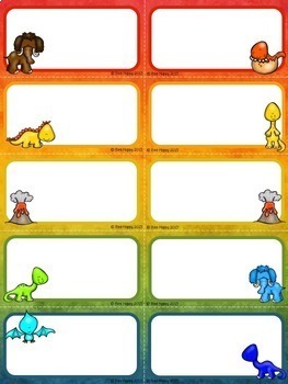 Editable Name Tags, Badges and Labels - Dinosaurs by Bee Happy | TpT
