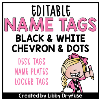 Editable Nametags Chevron Worksheets Teaching Resources Tpt