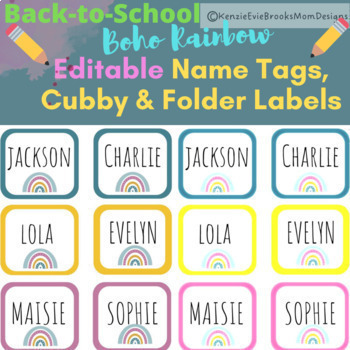 Preview of Editable Name Tags, Cubby Labels, Folder Labels & Reading Bin Labels