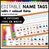 Editable Name Tags Cursive & Print (Photo Classroom Theme)