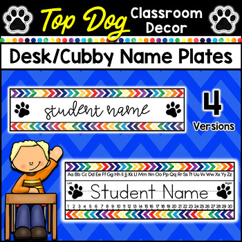 Preview of Dog Classroom Decor - Editable Name Tags
