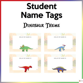 dinosaur themed name tags teaching resources teachers pay teachers