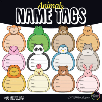 animal name tags for kids
