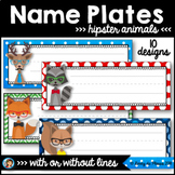 Editable Name Tags Hipster Animals Classroom Decor