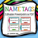 Editable Name Tags (Includes PPT and PDF files)