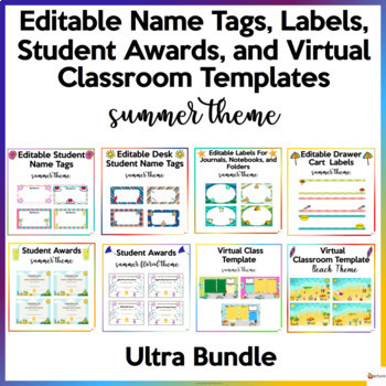 Preview of Summer Fun Theme Classroom Decor Bundle