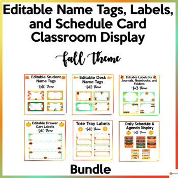 Preview of Fall Autumn Theme Classroom Decor Bundle