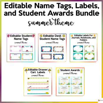 Preview of Classroom Theme Decor / Organization - Mega Bundle Editable! Summer Fun