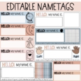 Editable Name Tags | Modern Neutral