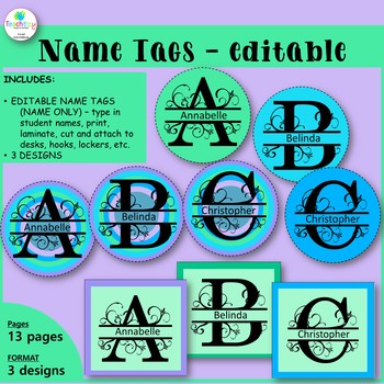 Preview of Editable Name Tags Pack