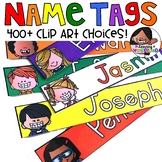 Editable Name Tags - Primary Colors 400+ Labels { Kidlette