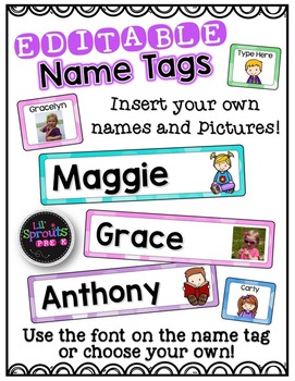 editable name tags printable name tag pack by little